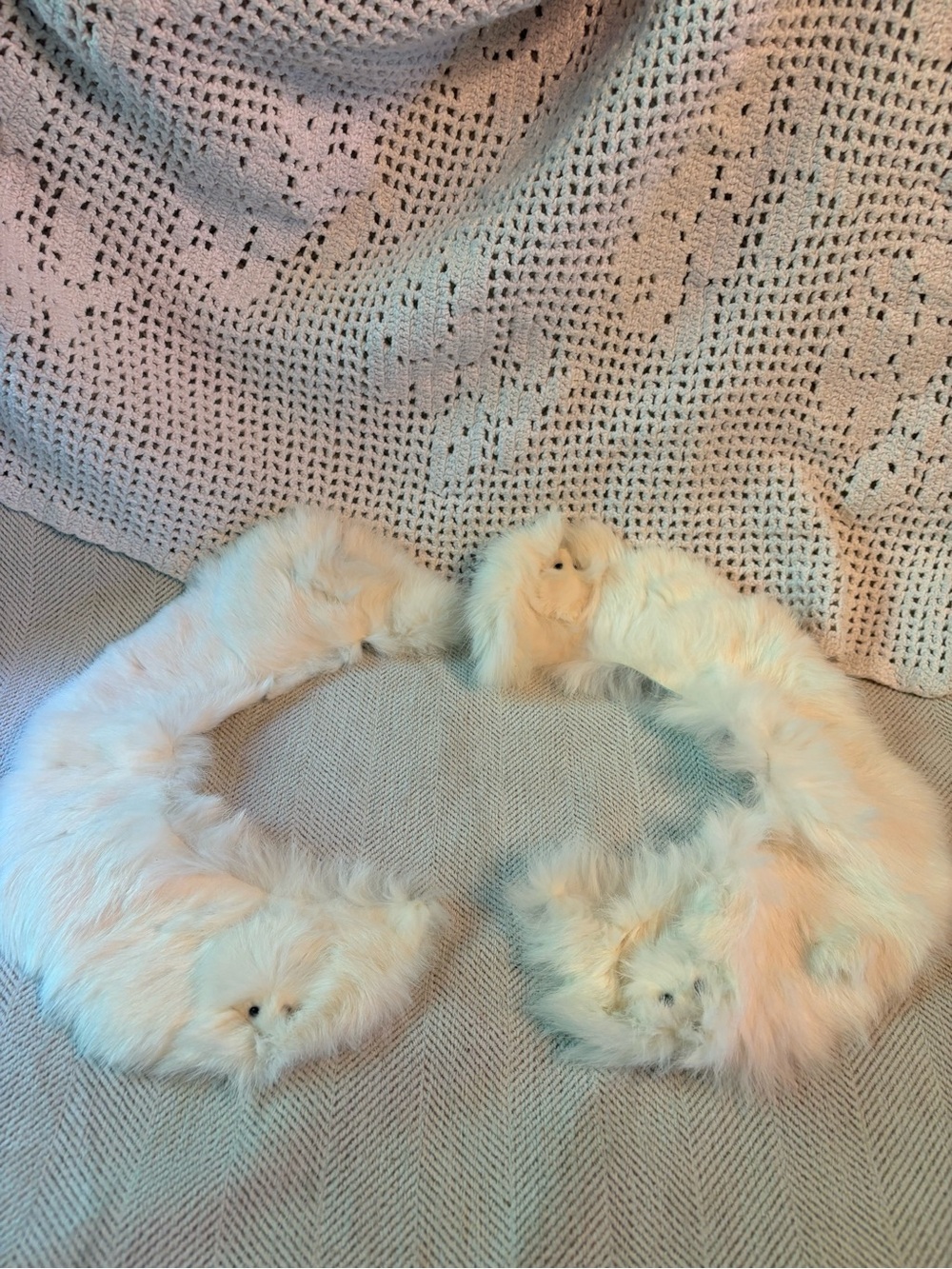 Vintage Cream Fur Collar Scarf